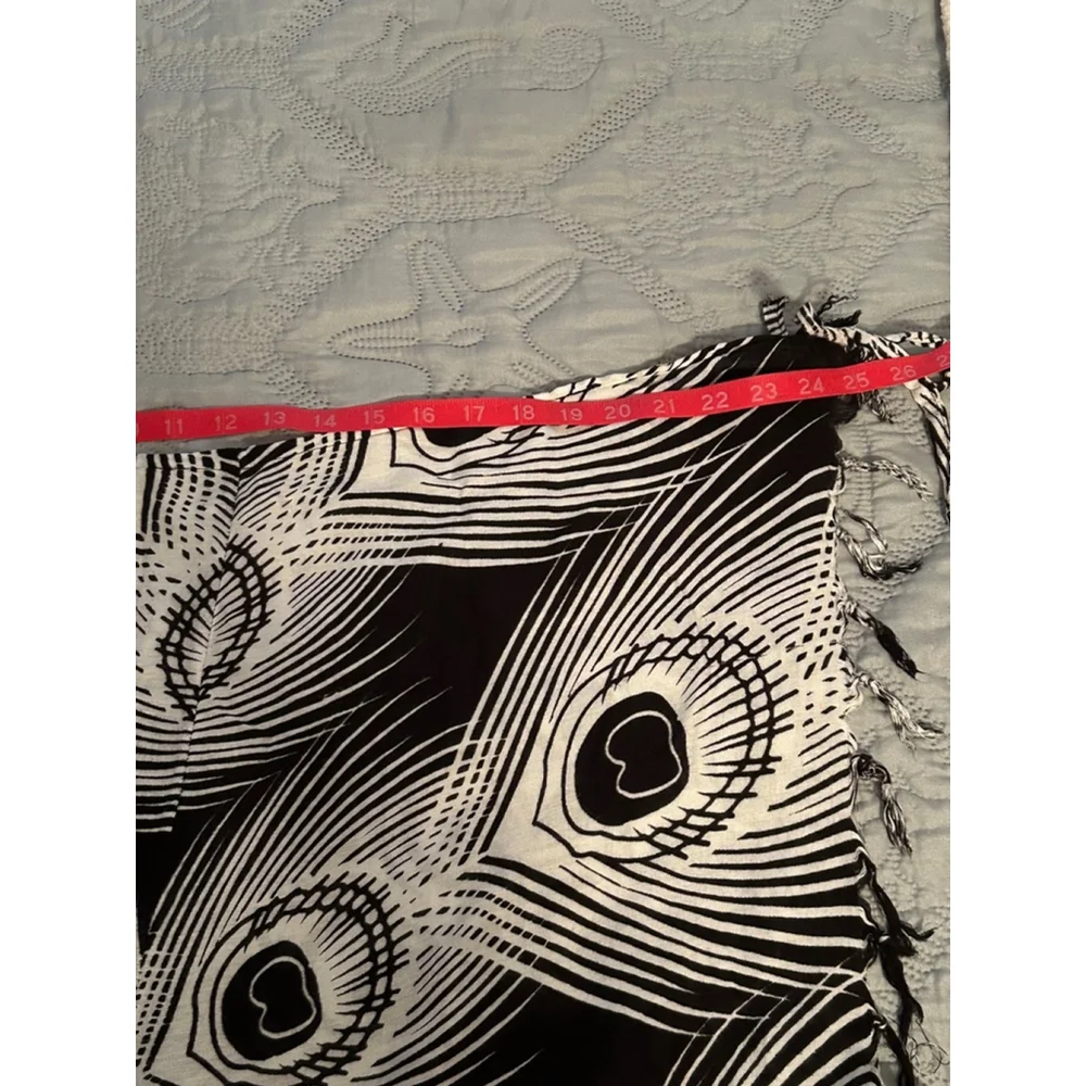 Pareos in Paradise Wrap Pants Black White Peacock One Size Rayon - Picture 8 of 9